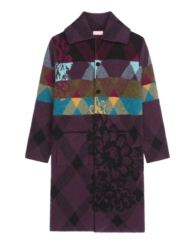 Dries van Noten Cardigan im Patchwork-Look - Violett Violett