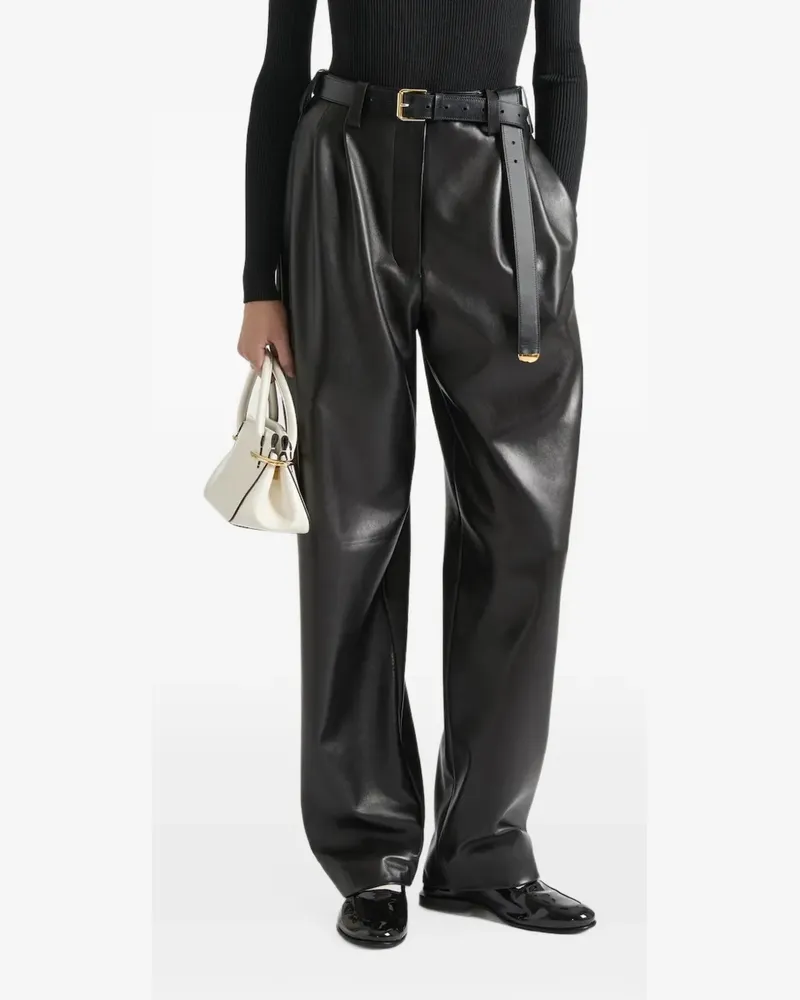 Givenchy Lederhose mit doppelter Falte - Schwarz Schwarz