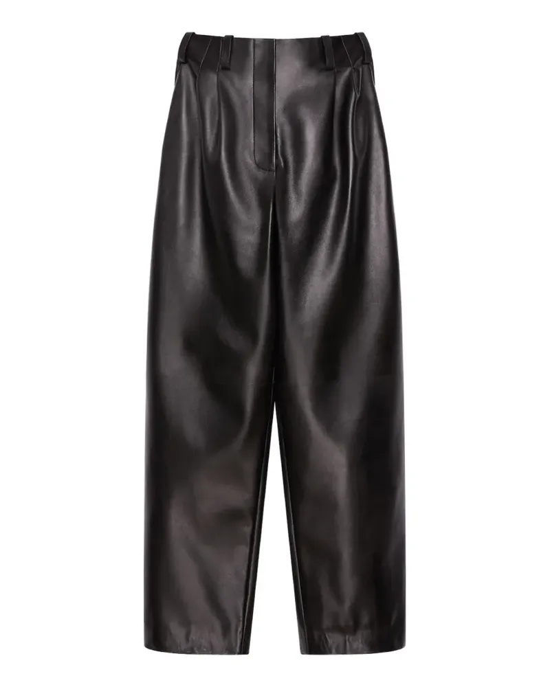 Givenchy Lederhose mit doppelter Falte - Schwarz Schwarz