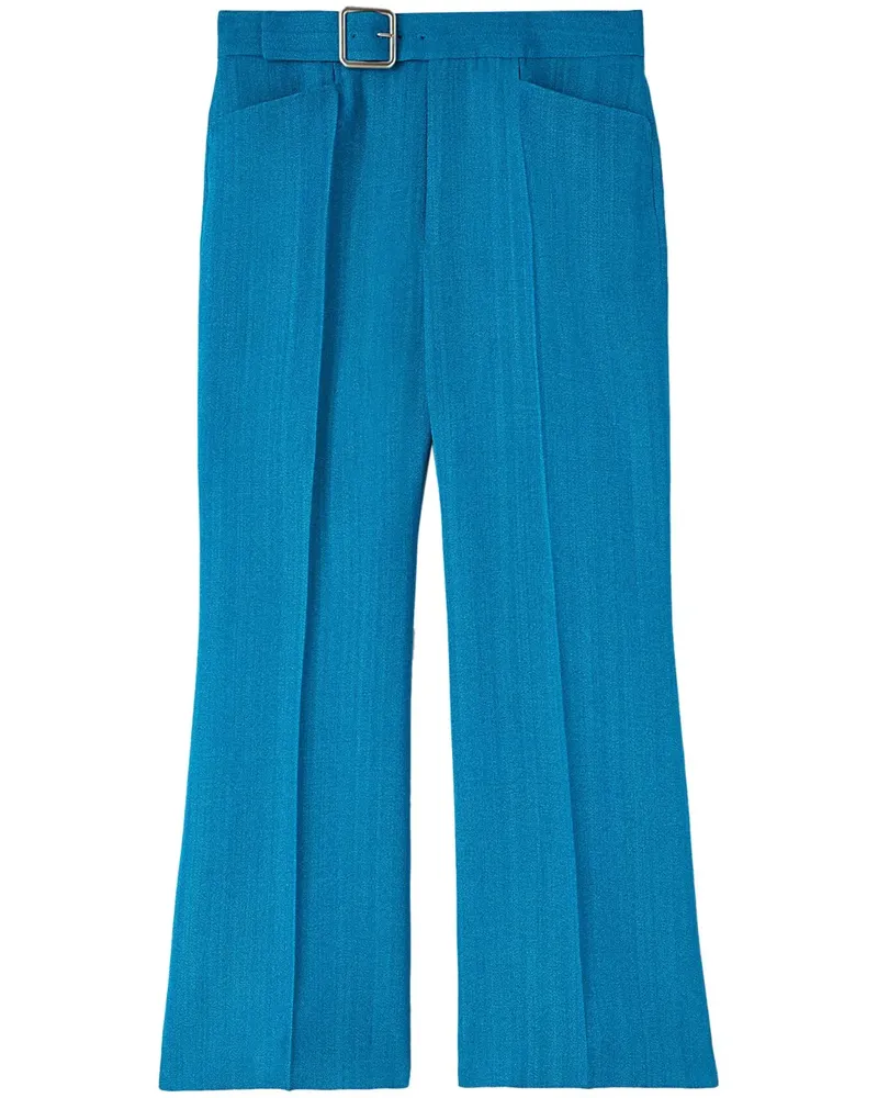 Jil Sander Ausgestellte High-Waist-Hose - Blau Blau