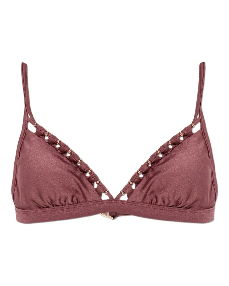 Zimmermann Aster bead-embellished triangle bikini top - Violett Violett