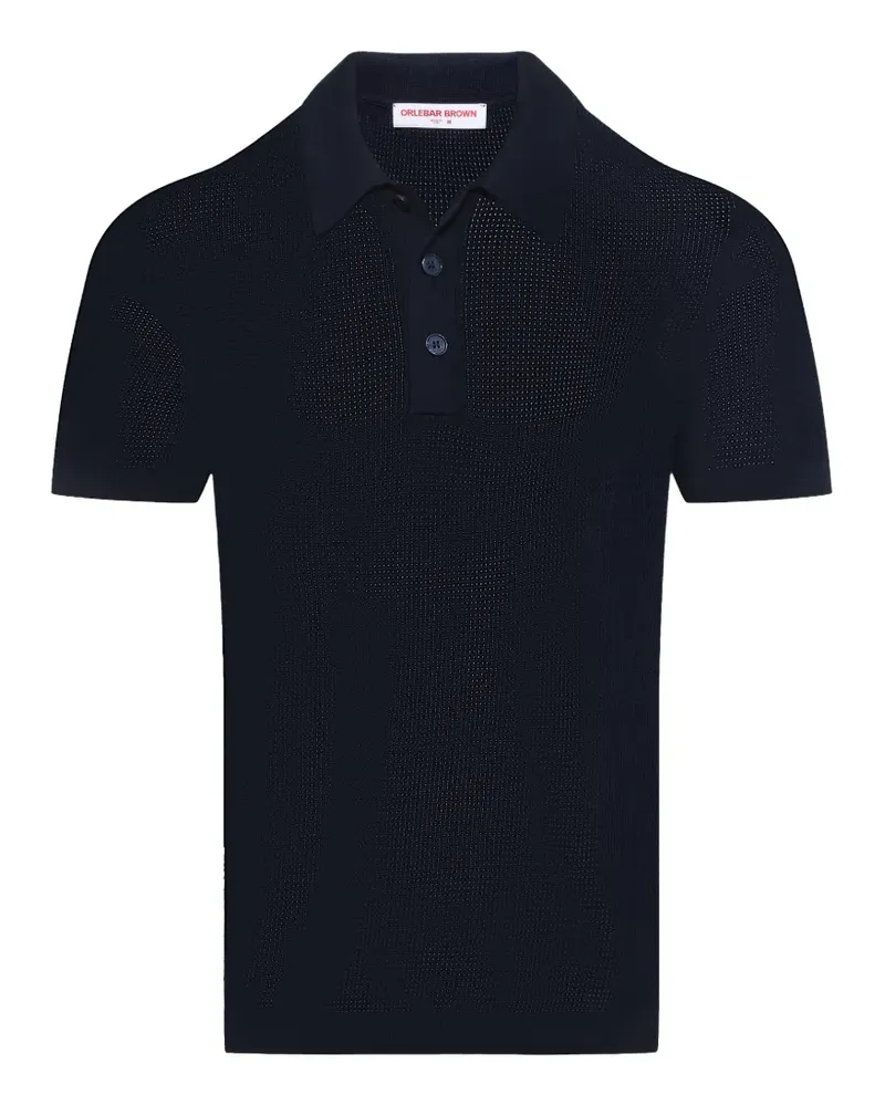 Orlebar Brown Keeling Poloshirt aus Lochstrick - Blau Blau