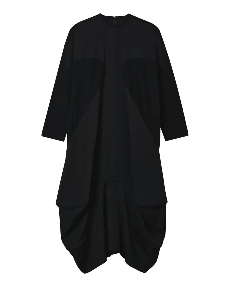 ENFÖLD panelled draped midi dress - Schwarz Schwarz