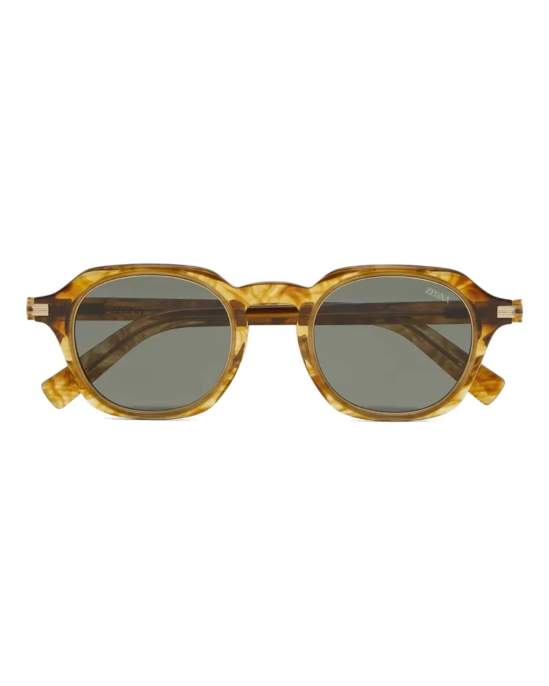 Ermenegildo Zegna Sonnenbrille mit rundem Gestell - Braun Braun