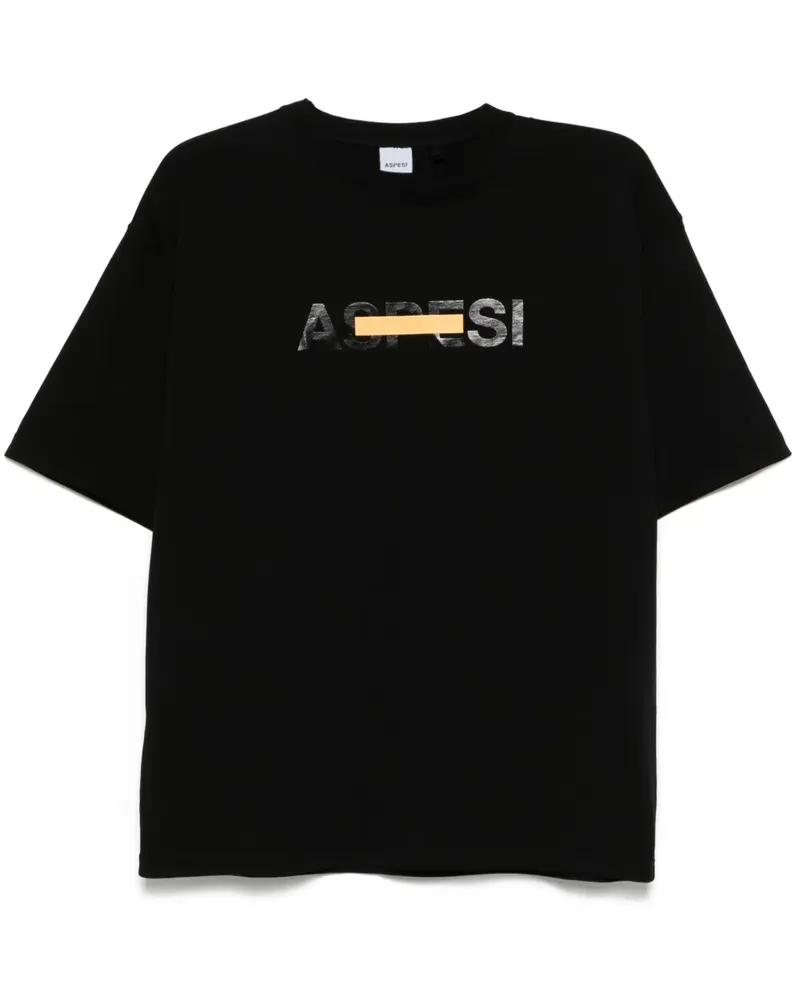 ASPESI Klassisches T-Shirt - Schwarz Schwarz
