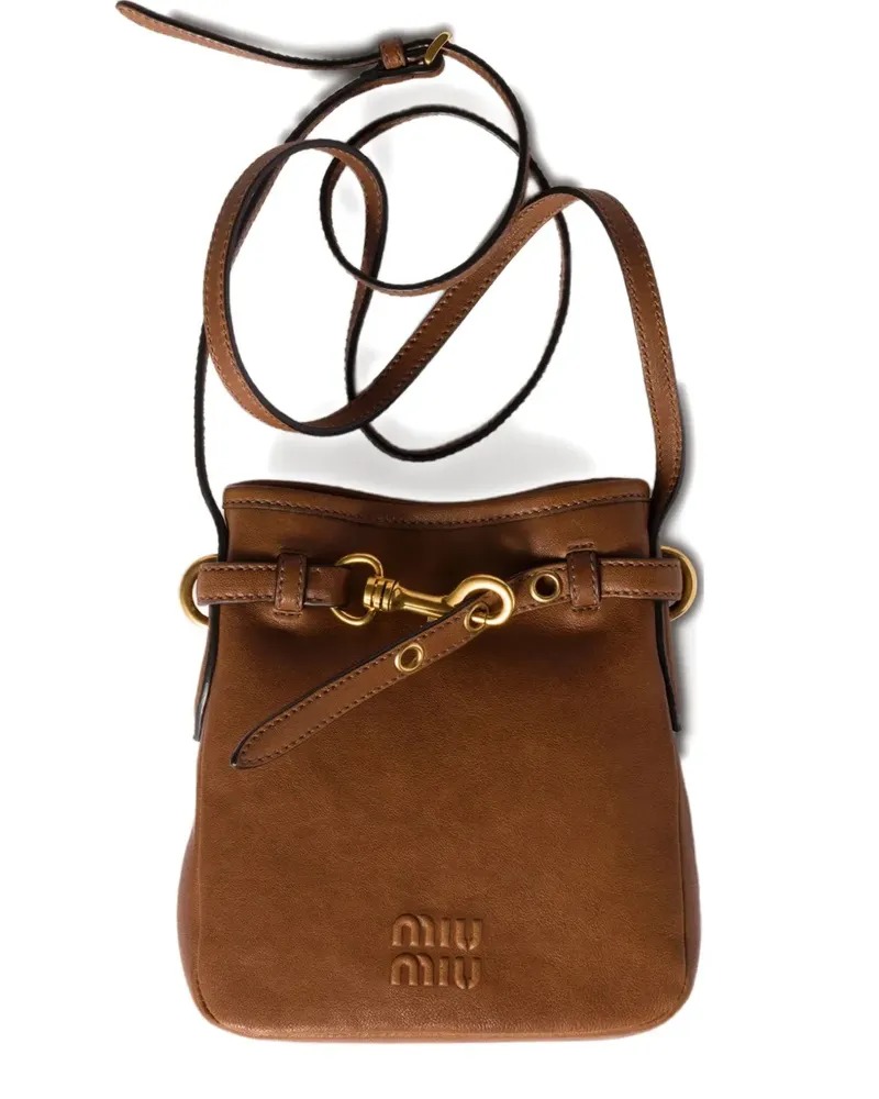 Miu Miu Clutch mit Lederband - Braun Braun