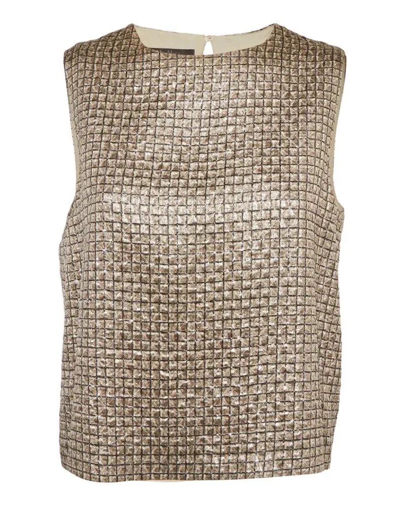 Max Mara Ärmelloses Jacquard-Top - Gold Gold