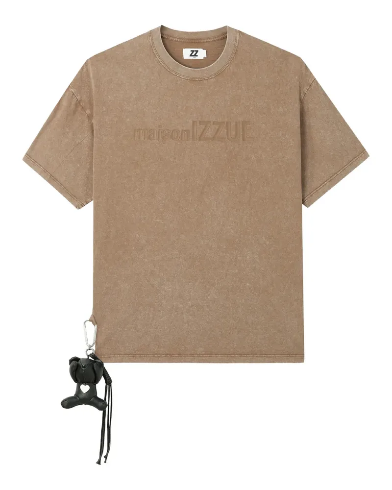 Izzue charm-detail T-shirt - Braun Braun