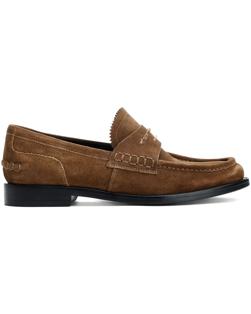 Alexander Wang Loafer aus Wildleder mit Logo-Schild - Braun Braun