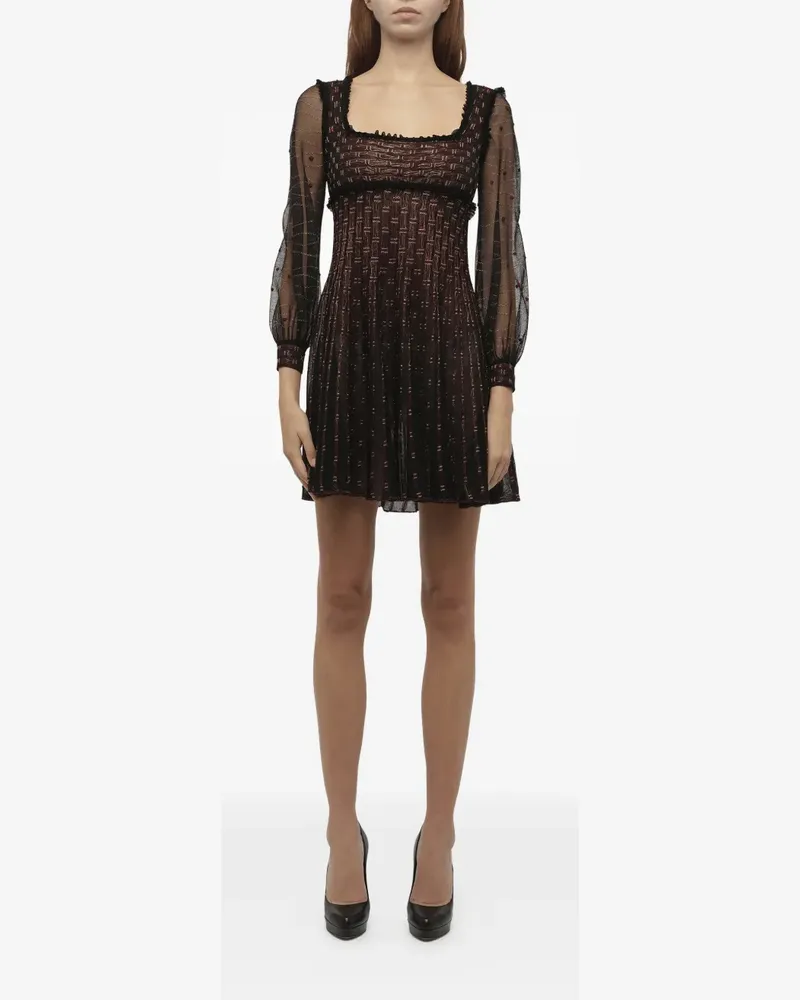 Alexander McQueen Minikleid mit bestickter Spitze - Schwarz Schwarz
