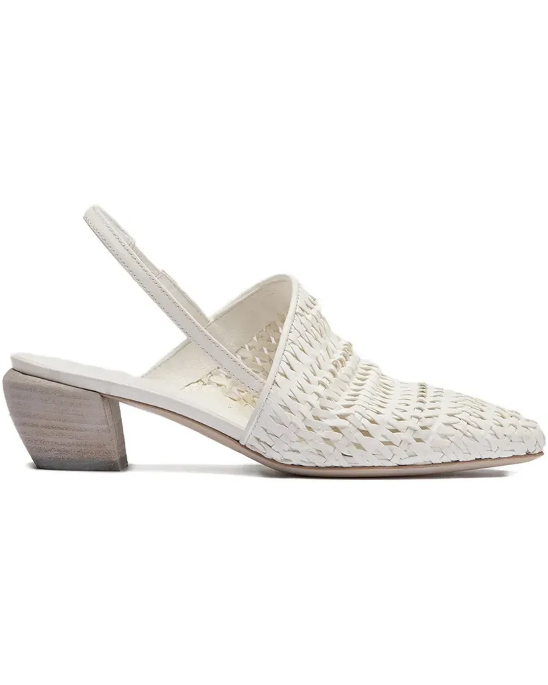Officine Creative Italia Gewebte Sally 032 Slingback-Mules 50mm - Weiß Weiß