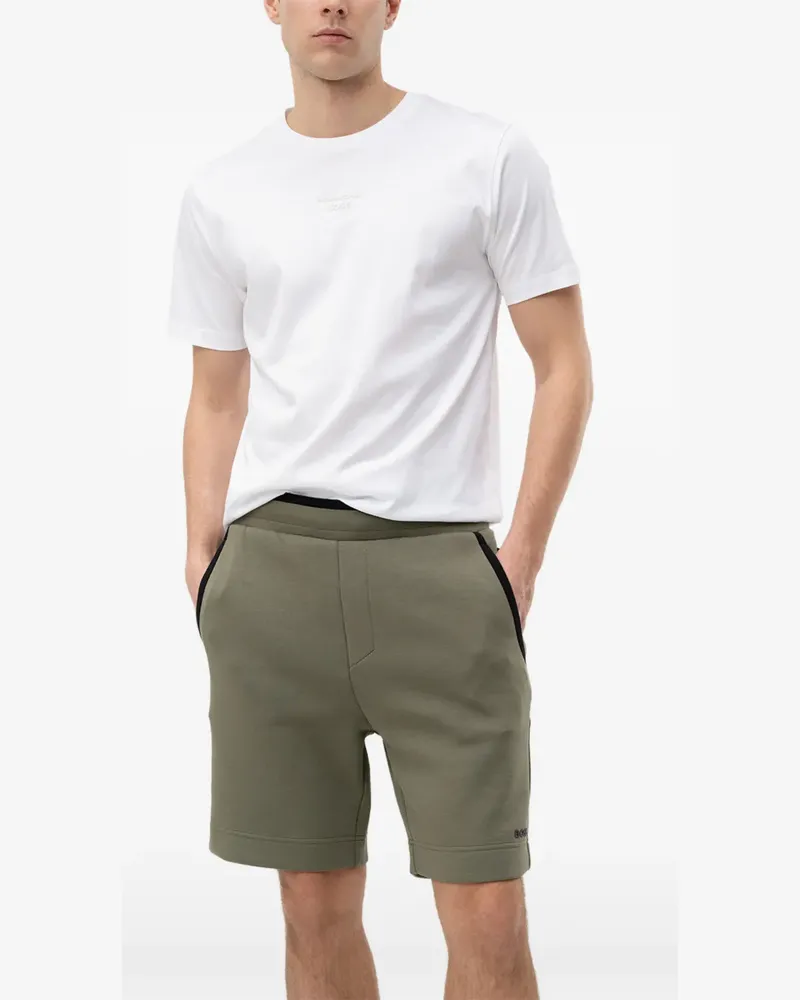 HUGO BOSS logo-print zip-pocket track shorts - Grün Grün