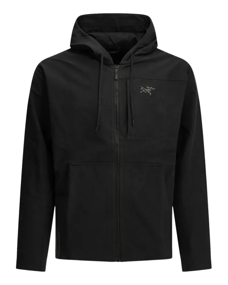 Arc'teryx logo-embroidered zip-up hooded jacket - Schwarz Schwarz