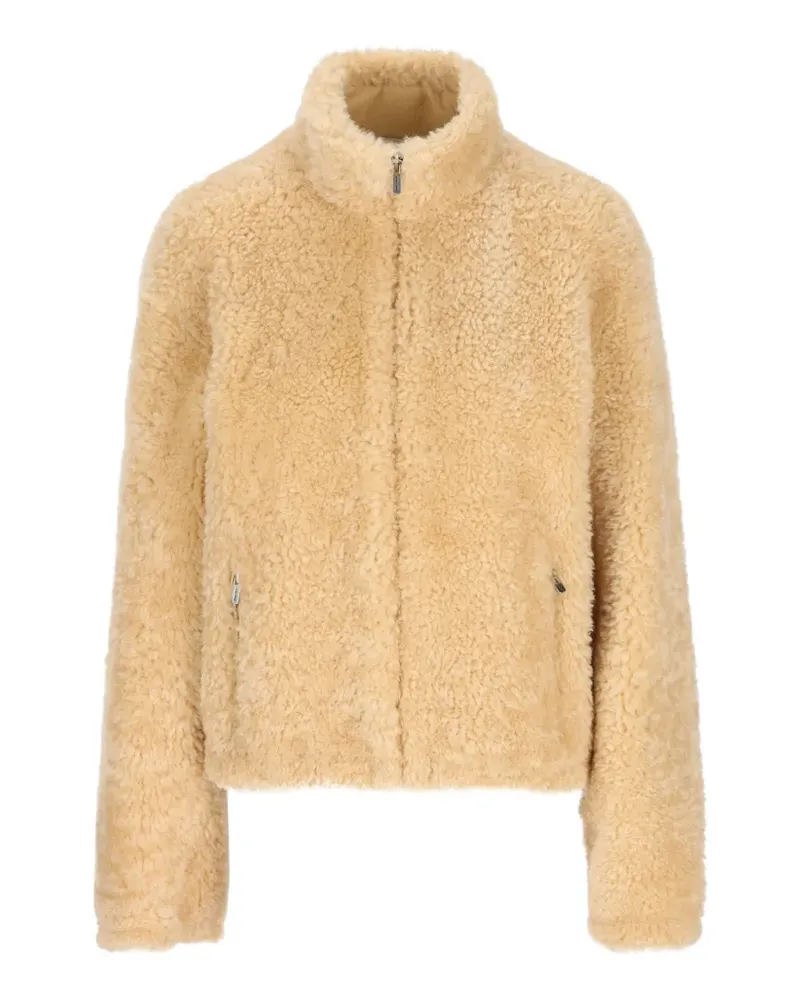 Miu Miu Jacke aus Shearling - Nude Nude