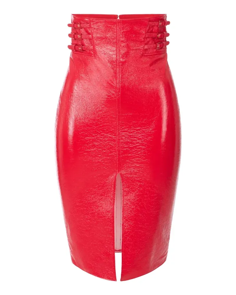 Elisabetta Franchi Glänzender Rock mit Trägern - Rot Rot
