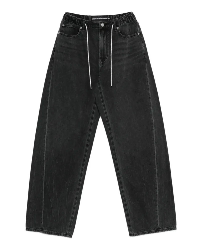 Alexander Wang logo-patch jeans - Schwarz Schwarz