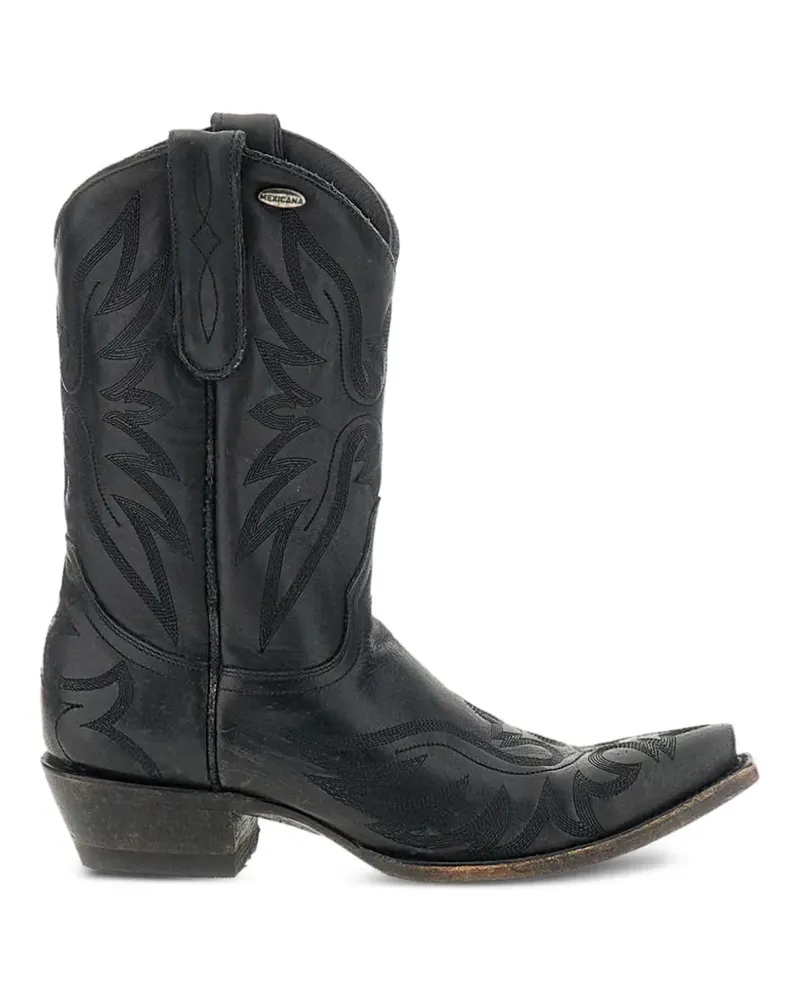 Mexicana Aguila Mex 10 Stiefeletten aus Leder mit Stickerei - Schwarz Schwarz