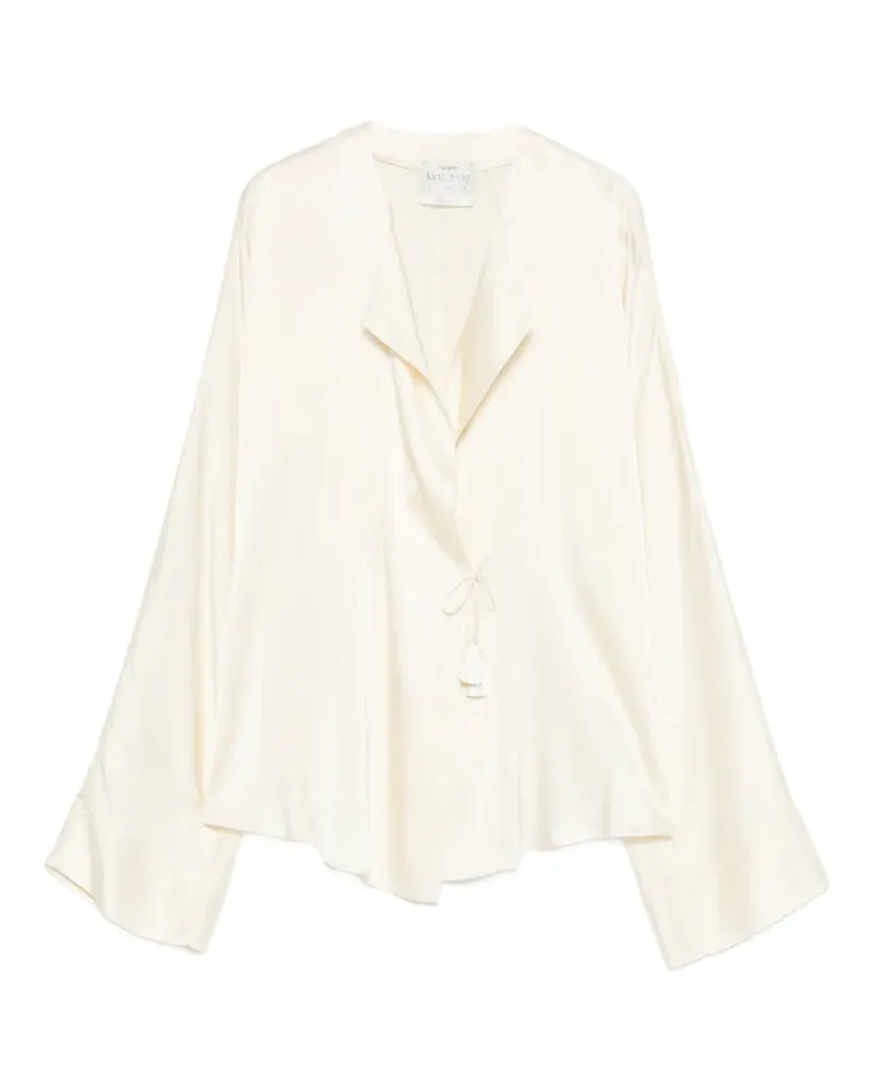 forte_forte Bluse mit Schleifenverschluss - Nude Nude