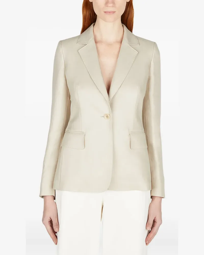Max Mara Einreihiges Sakko aus Leinen - Nude Nude
