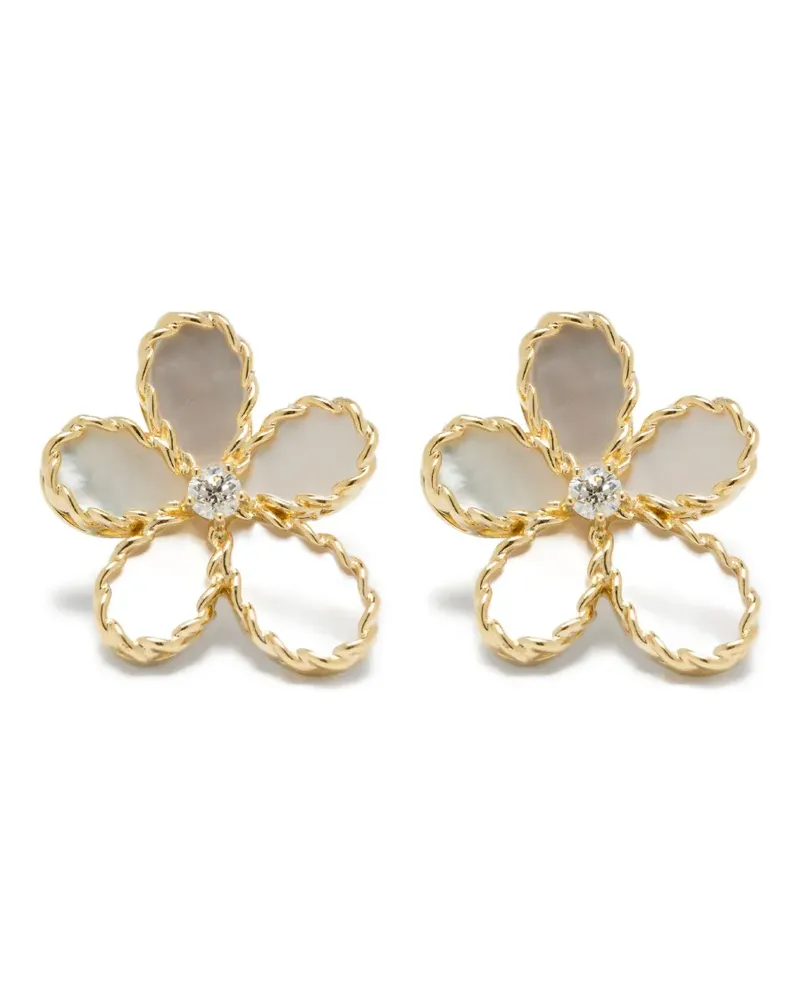 Roberto Coin 18kt Gelbgoldohrringe mit Diamant und Perlmutt Gold