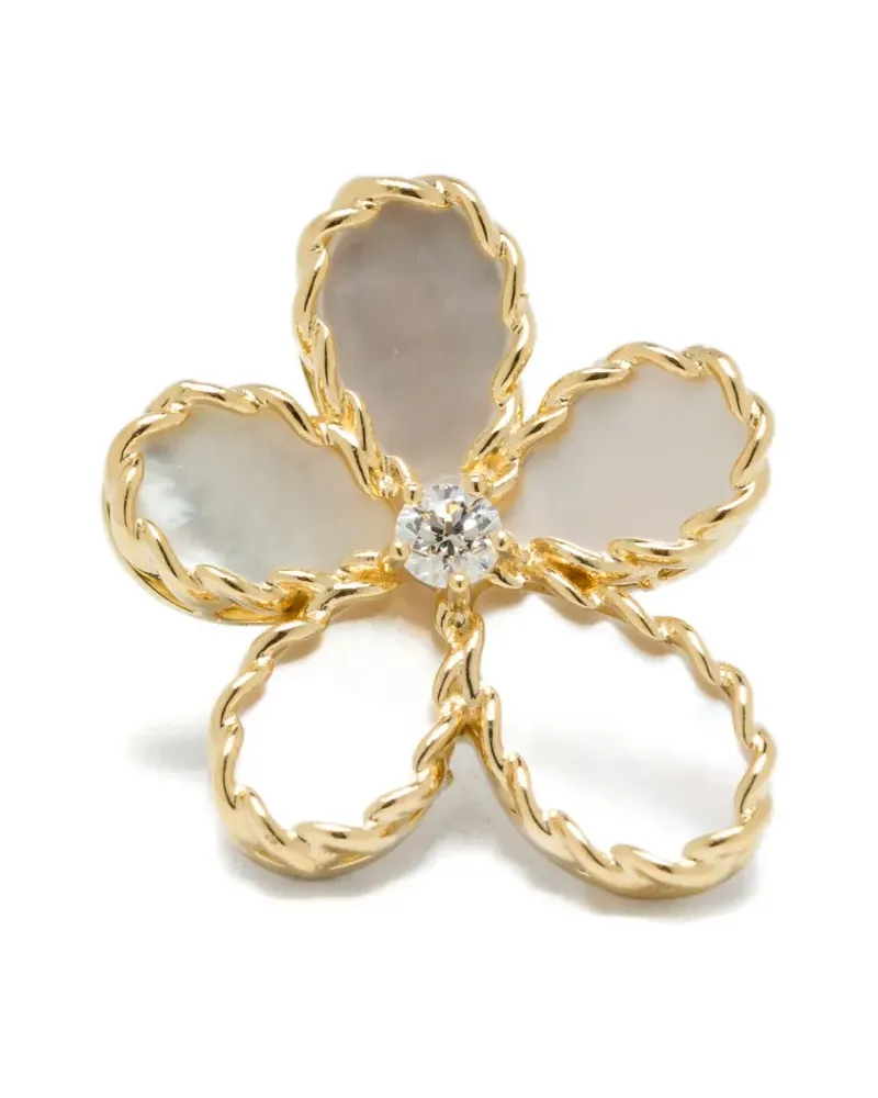 Roberto Coin 18K yellow gold diamond and mother-of-pearl earrings Gold