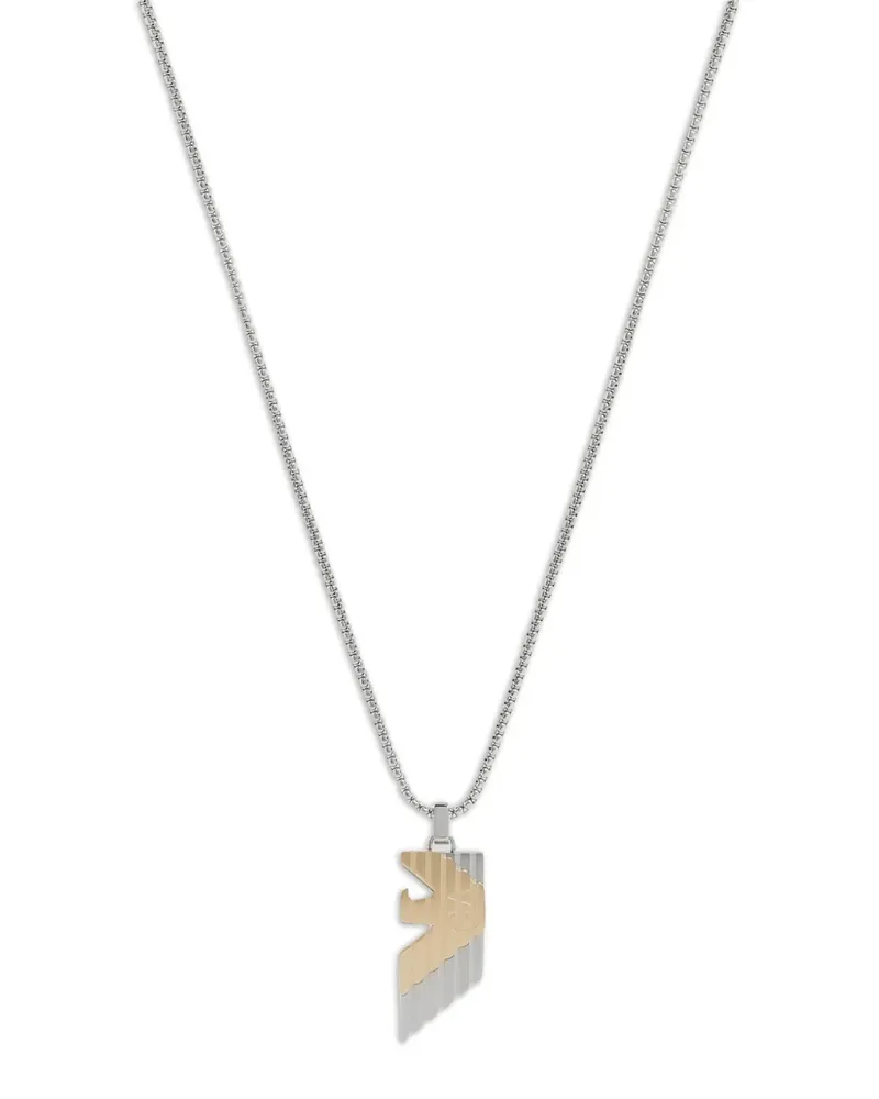 Emporio Armani logo-pendant necklace - Silber Silber