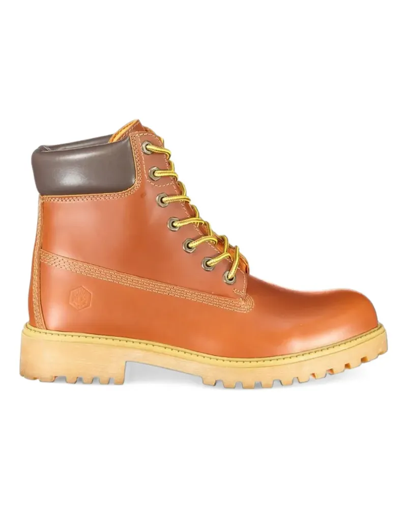 Lumberjack lace-up leather ankle boots - Braun Braun