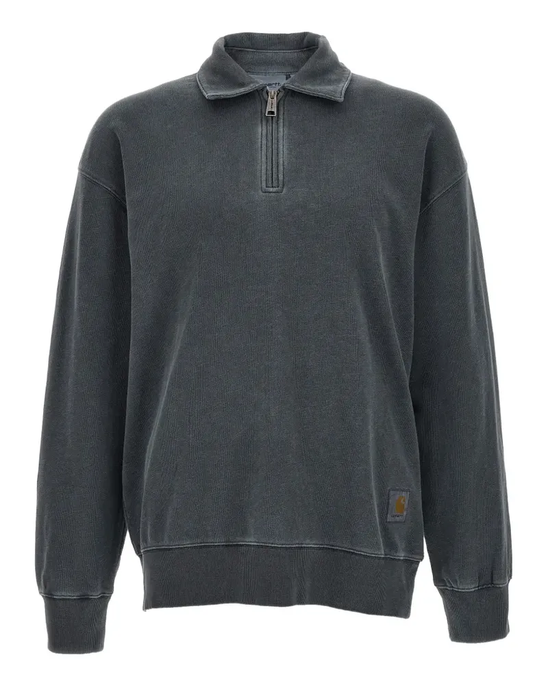 Carhartt WIP Harper garment-dyed zip-fastening polo shirt - Grau Grau