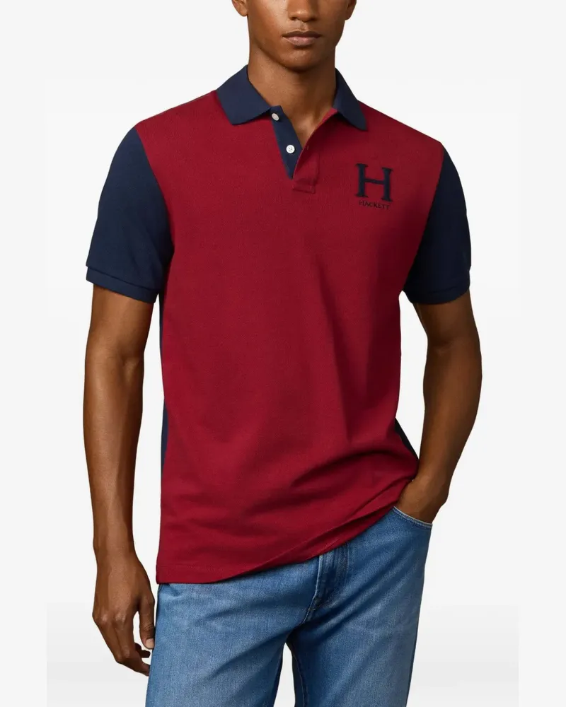 Hackett Poloshirt mit Logo-Stickerei - Rot Rot