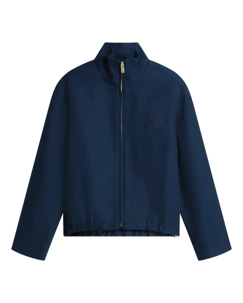 Tommy Hilfiger embroidered-logo high-neck jacket - Blau Blau