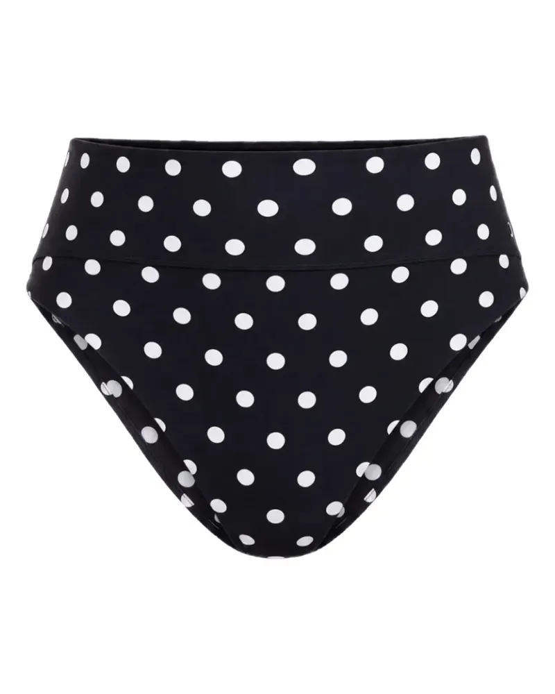 NICHOLAS Nerea high-waist bikini bottoms - black ivory polka dot - Schwarz Schwarz