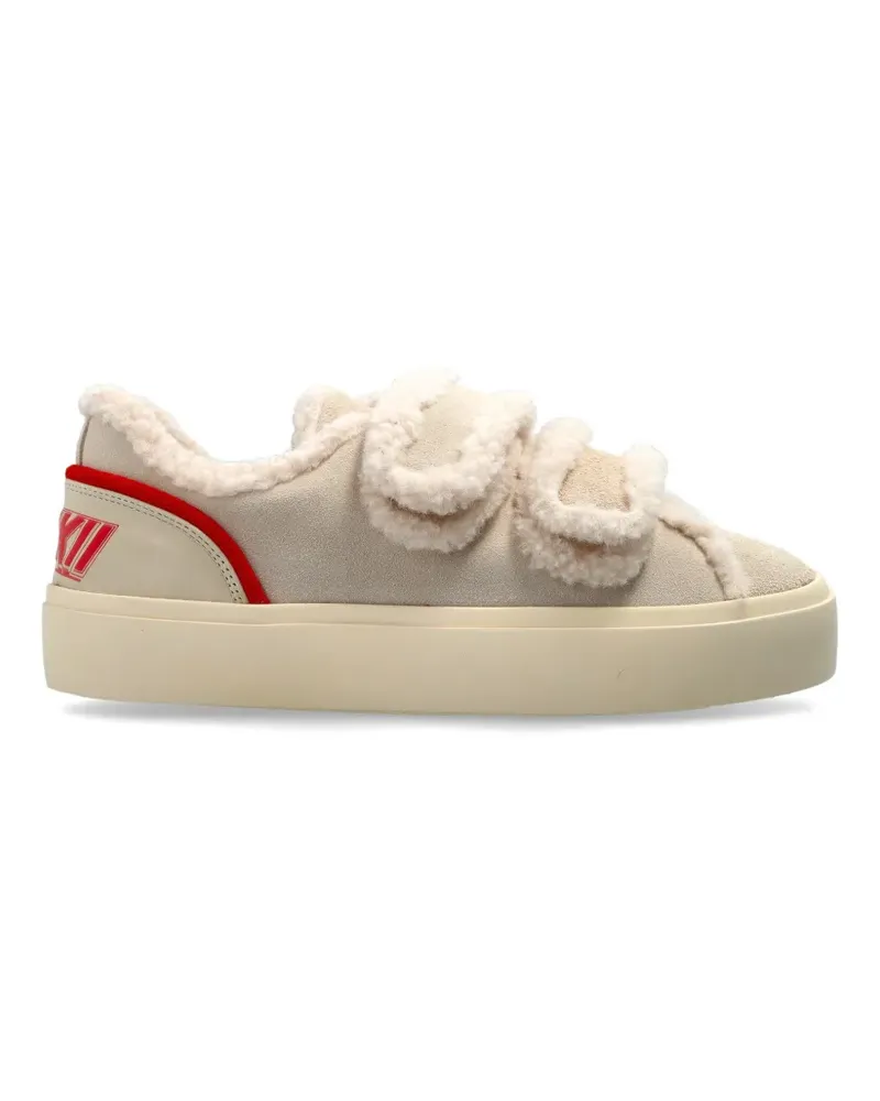 INUIKII Lila Shearling Low Sneakers mit Klettverschluss - Nude Nude