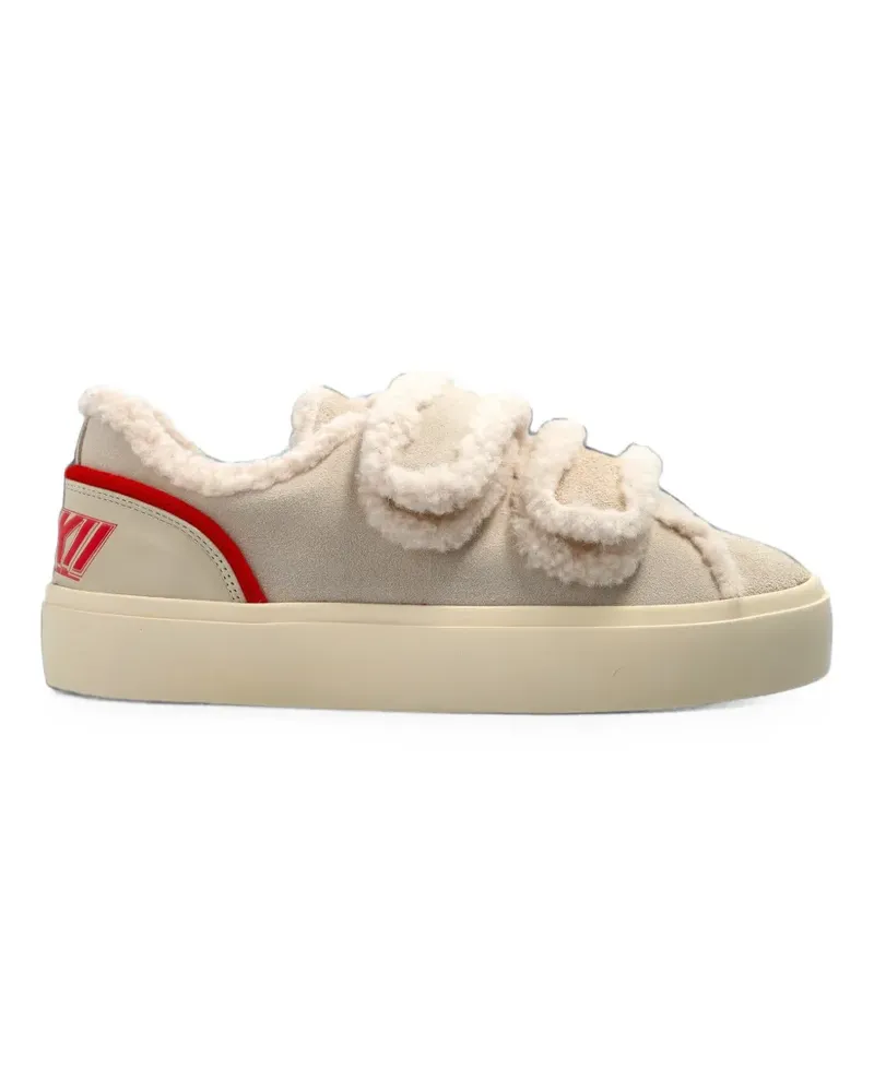 INUIKII Lila Shearling Low Sneakers mit Klettverschluss - Nude Nude
