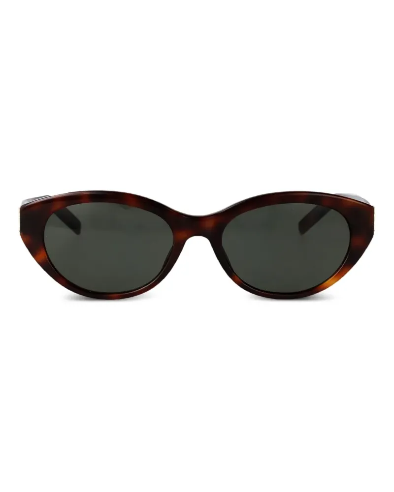 Saint Laurent Sonnenbrille mit Logo-Schild - Braun Braun
