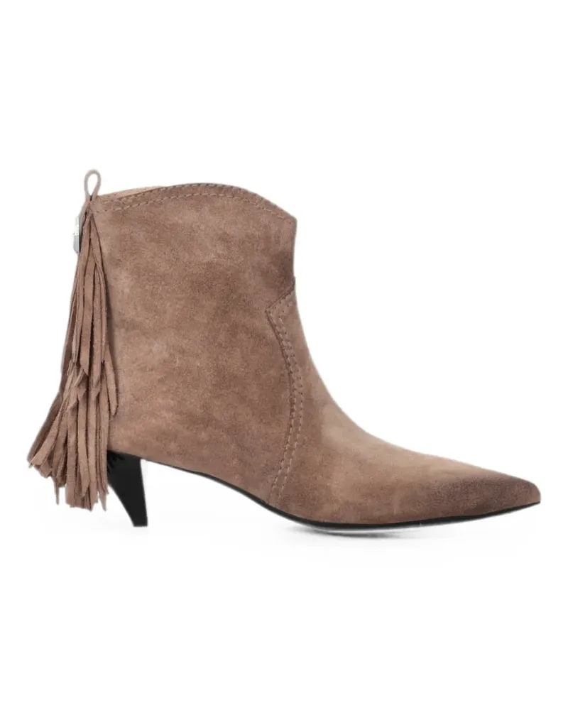 Pinko Stiefeletten mit Fransen - Braun Braun