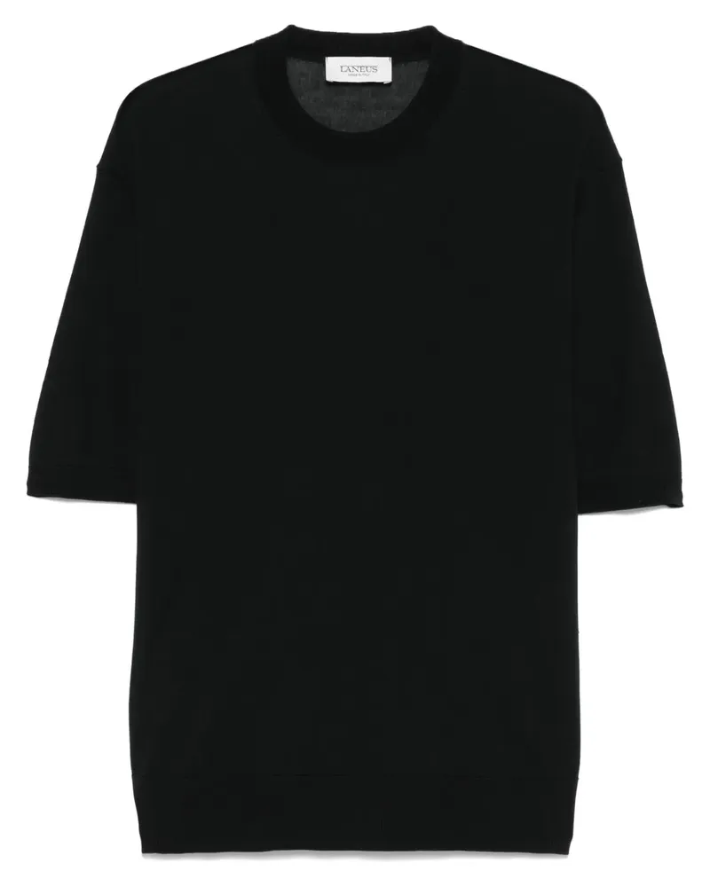 Laneus Gestricktes T-Shirt - Schwarz Schwarz