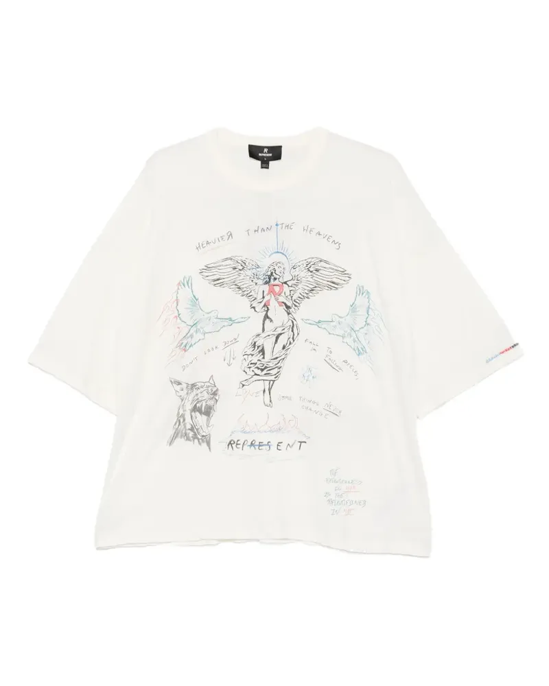 REPRESENT T-Shirt mit grafischem Print - Nude Nude