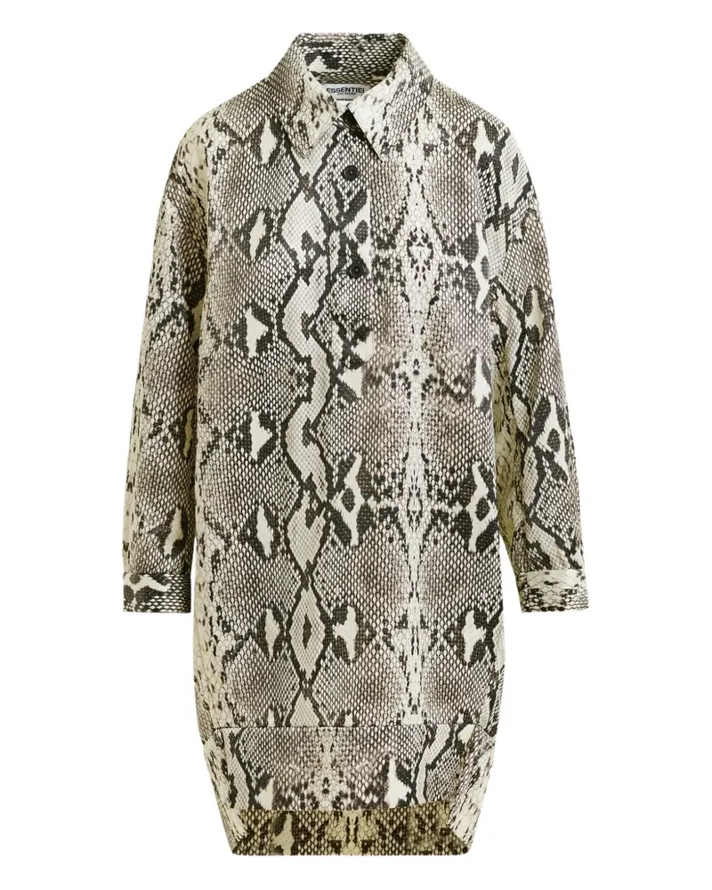 Essentiel Mini-Hemdkleid mit Schlangen-Print - Nude Nude