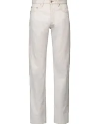 Maison Margiela Halbhohe Straight-Leg-Jeans Weiß