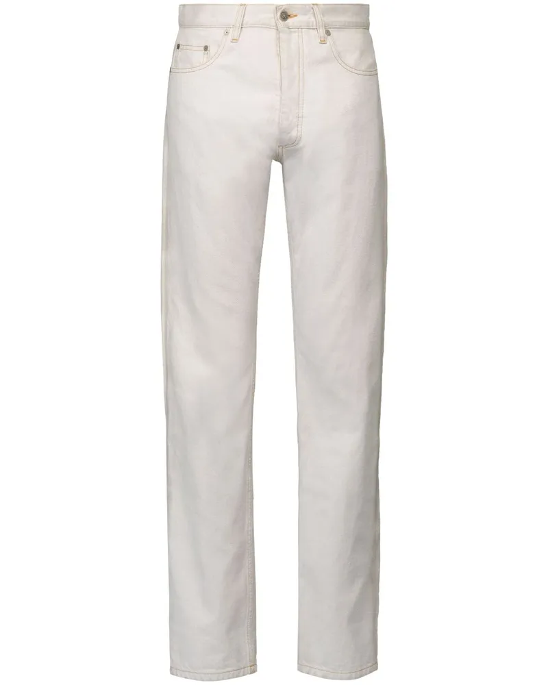 Maison Margiela Halbhohe Straight-Leg-Jeans - Weiß Weiß