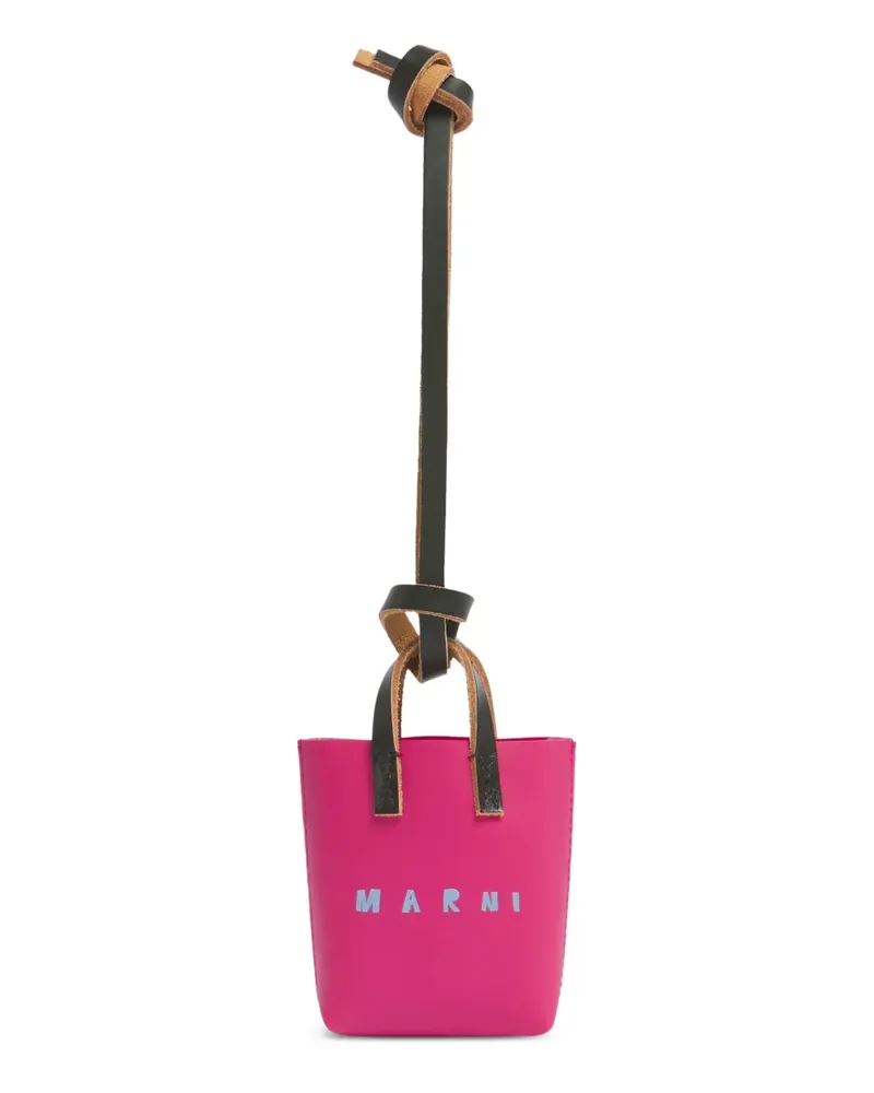 Marni stitching printed bag charm - Rosa Rosa