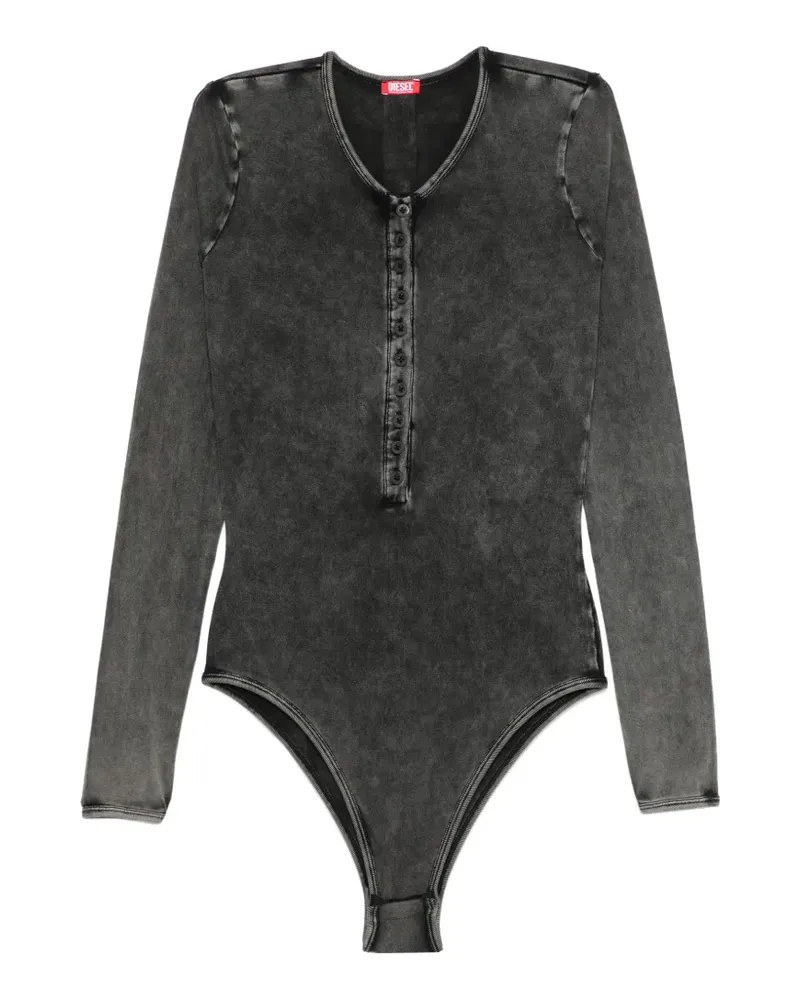 Diesel Fresya acid-wash button-front bodysuit - Schwarz Schwarz