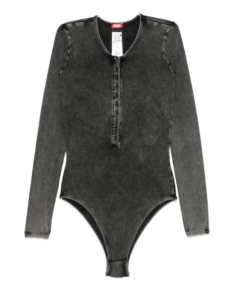 Diesel Fresya acid-wash button-front bodysuit - Schwarz Schwarz