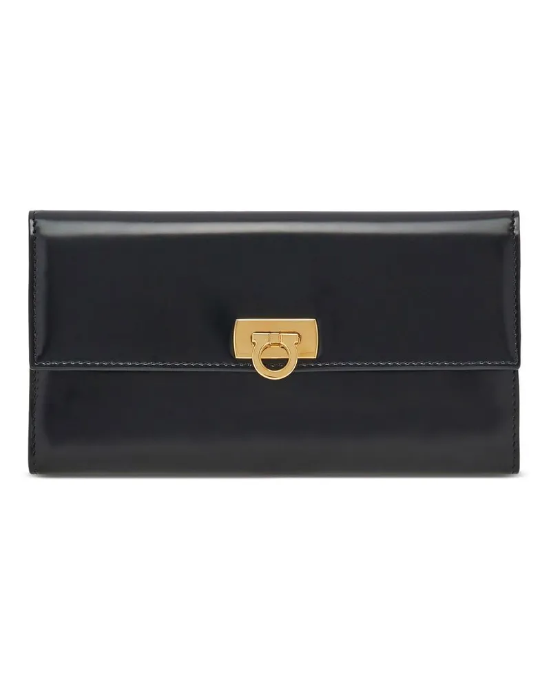 Ferragamo Portemonnaie mit Gancini-Verschluss - Schwarz Schwarz