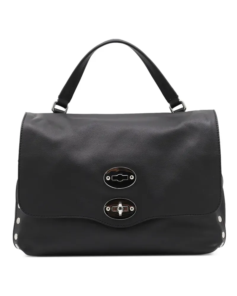 Zanellato Kleine Postina Tote Bag mit Nieten - Schwarz Schwarz