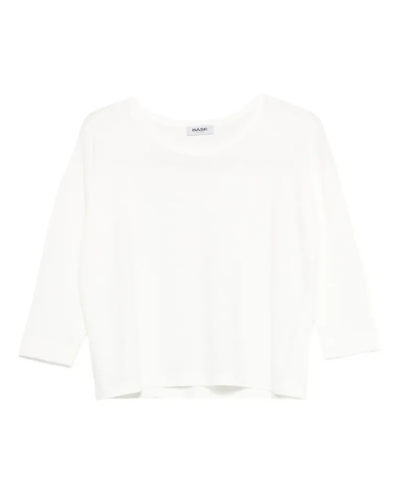 BASE Milano T-Shirt mit rundem Ausschnitt - Weiß Weiß