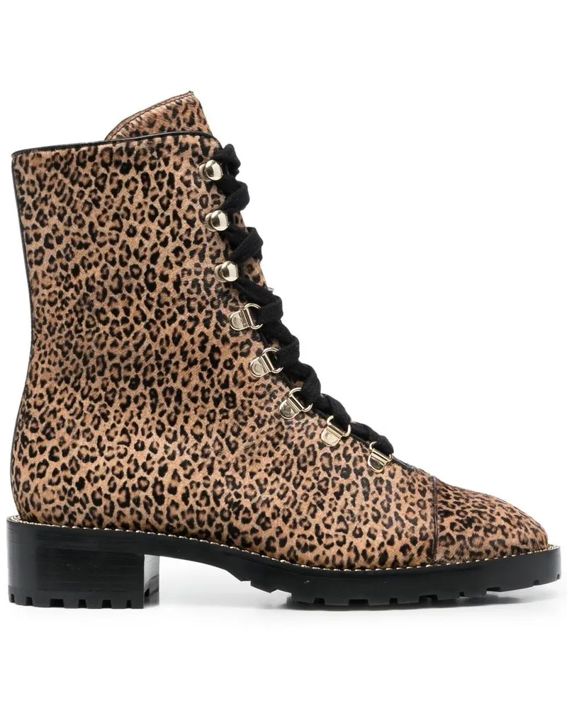 Stuart Weitzman Stiefeletten mit Jaguar-Print 40mm - Braun Braun