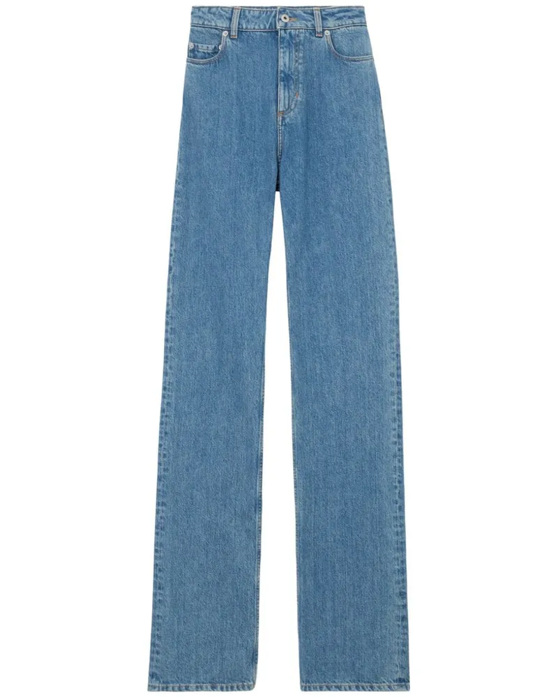 Burberry Gerade High-Waist-Jeans Blau