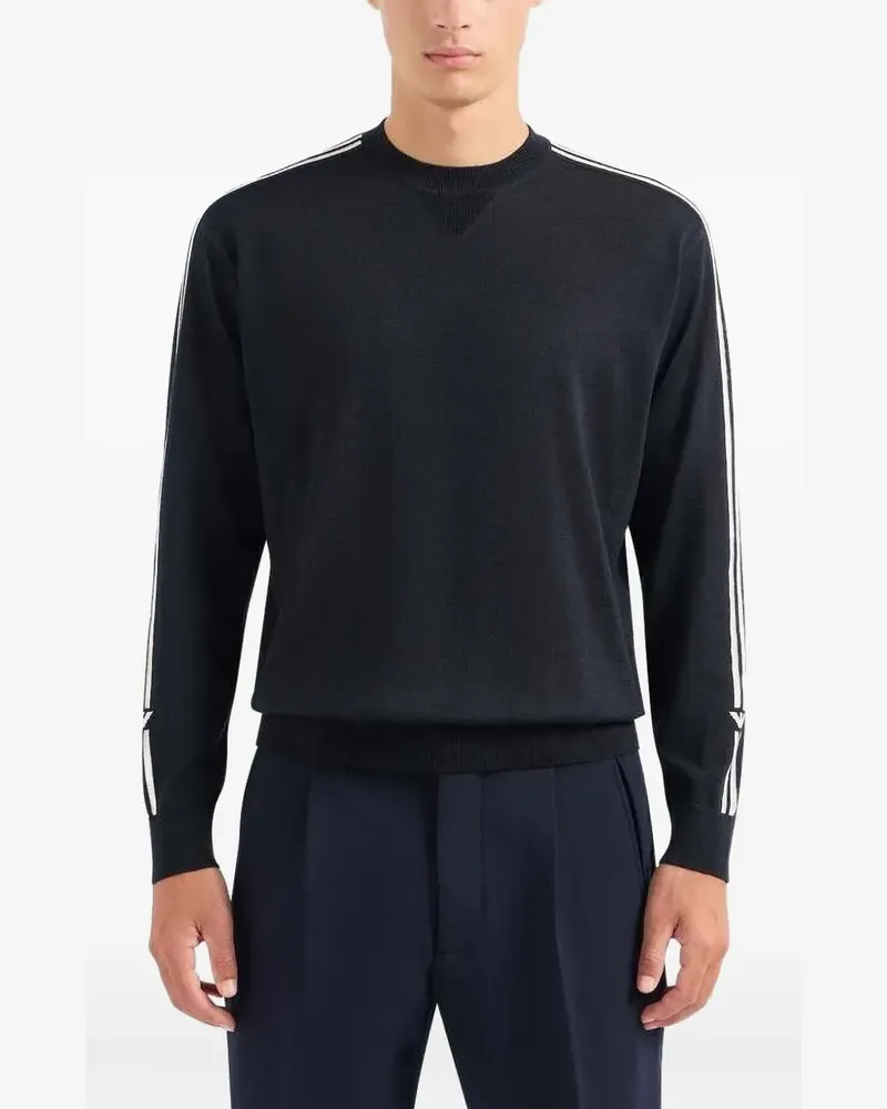 Emporio Armani Pullover mit Streifendetail - Schwarz Schwarz