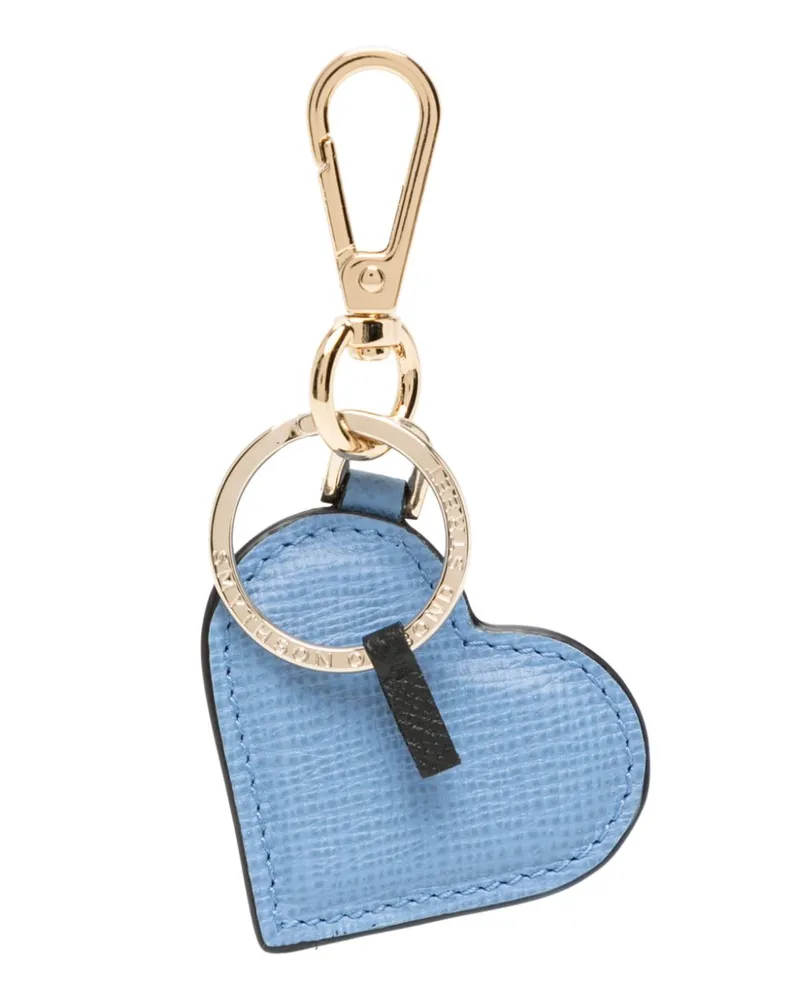 Smythson Schlüsselanhänger mit Herz - Blau Blau